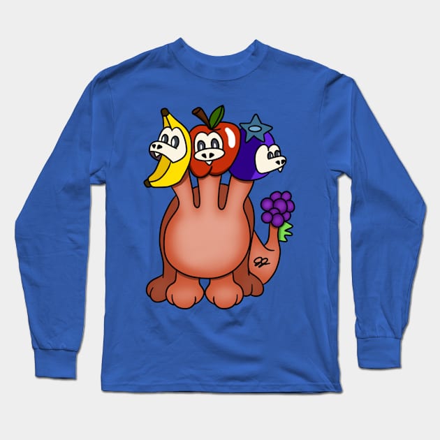 Fruit Dinosaur Long Sleeve T-Shirt by JennaBunnies